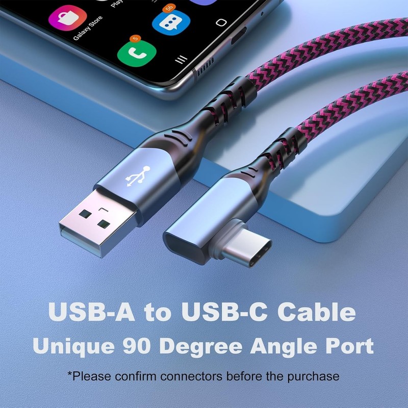 USB C Cable 10ft 3-Pack Right Angle Fast Charging gallery