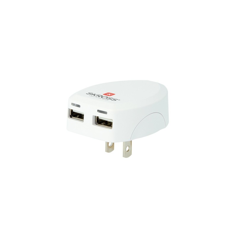 Skross US USB White Travel Charging Adapter gallery