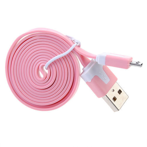 25x 6ft Flat Noodle Micro USB Data Sync Charger Cable Cord For SAMSUNG, HTC, LG