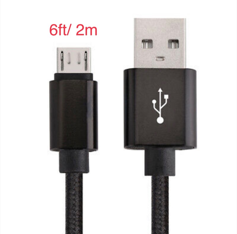 6ft 10ft Micro USB Fast Charger Data Sync Cable Braided Cord Samsung Android