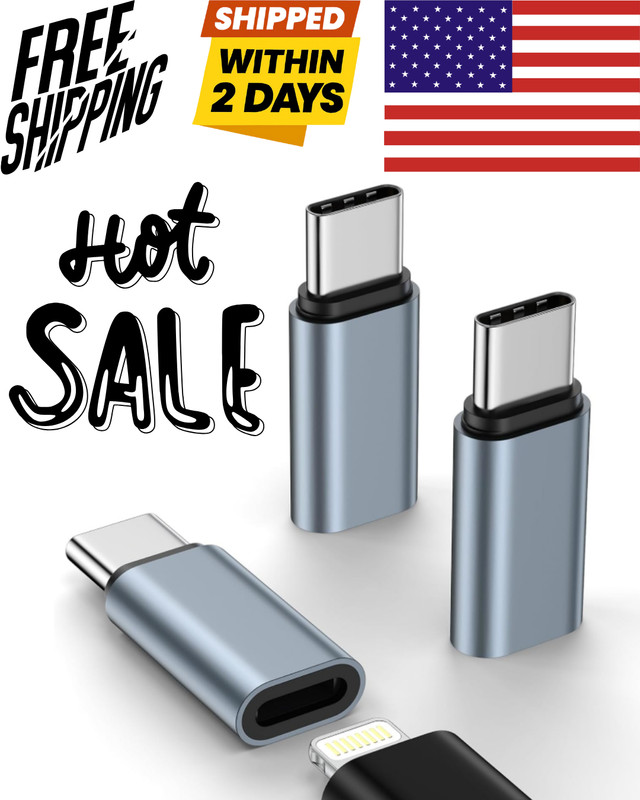 USB C Female to Lightning Male Adapter 3 Pack, Apple MFi Certified, Compatibl…