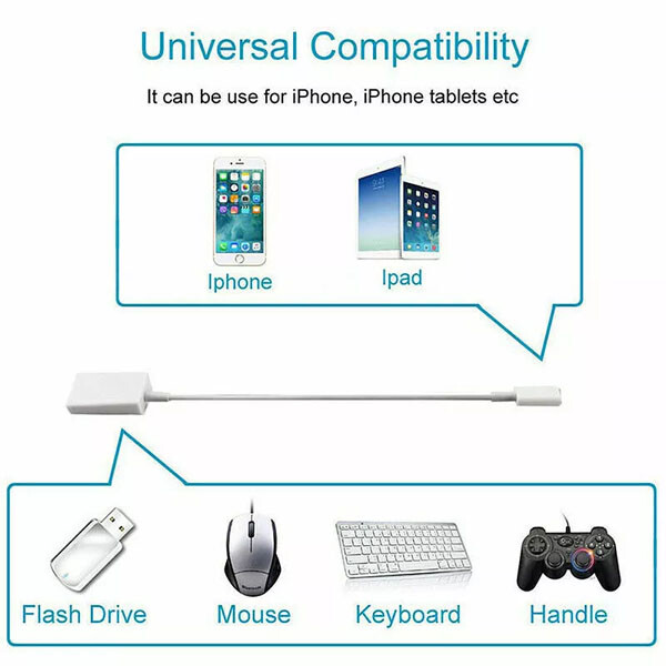 To Camera USB Female OTG Connector Adapter Cable For Apple iPhone iPad iPod lot gallery