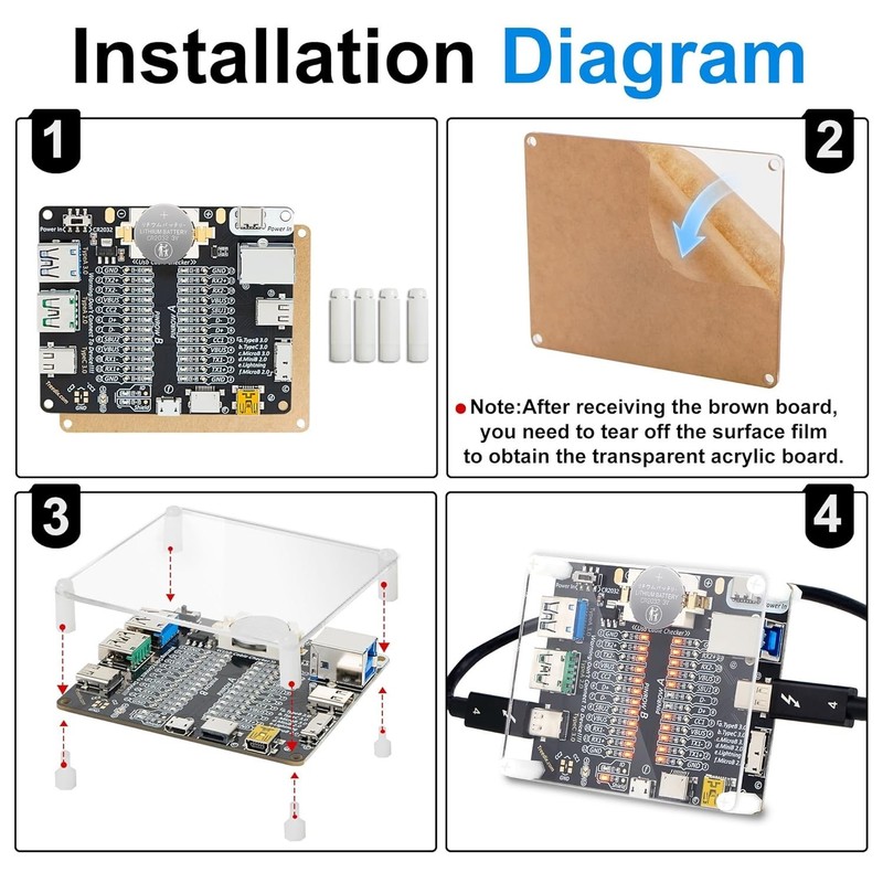 USB Cable Tester Board USB Cable Checker Data Wire with Acrylic Case Charging Te gallery