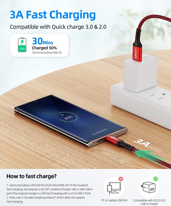 1.5ft 10Gbps Android Auto USB C Cable 3A 3.1 Gen 2 Type C Fast Charging Cord gallery