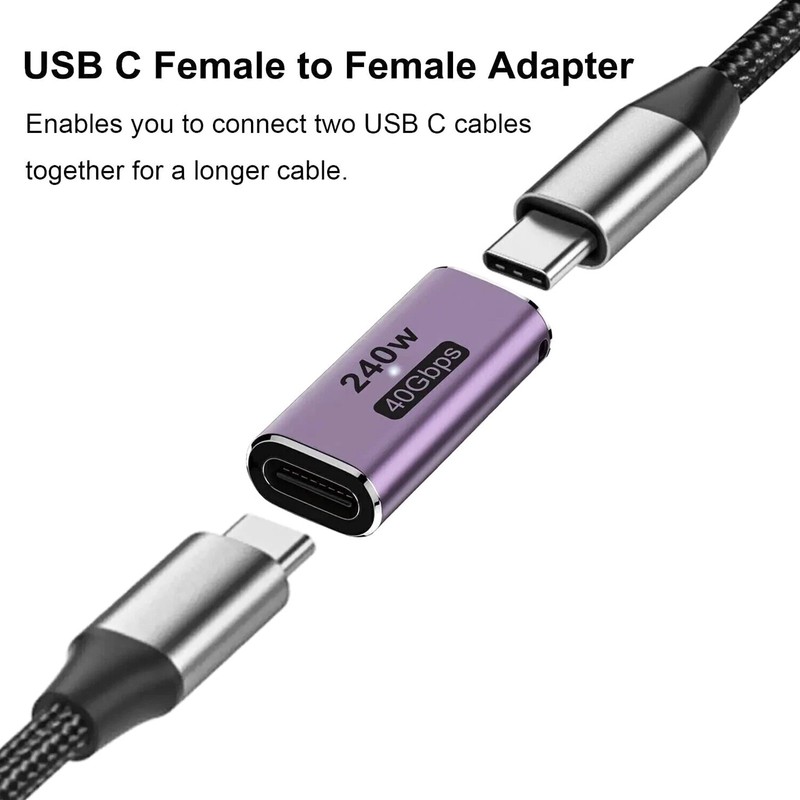 Adapter Connector USB 4 Type C Coupler 240W 40Gbps 8K for Thunderbolt gallery