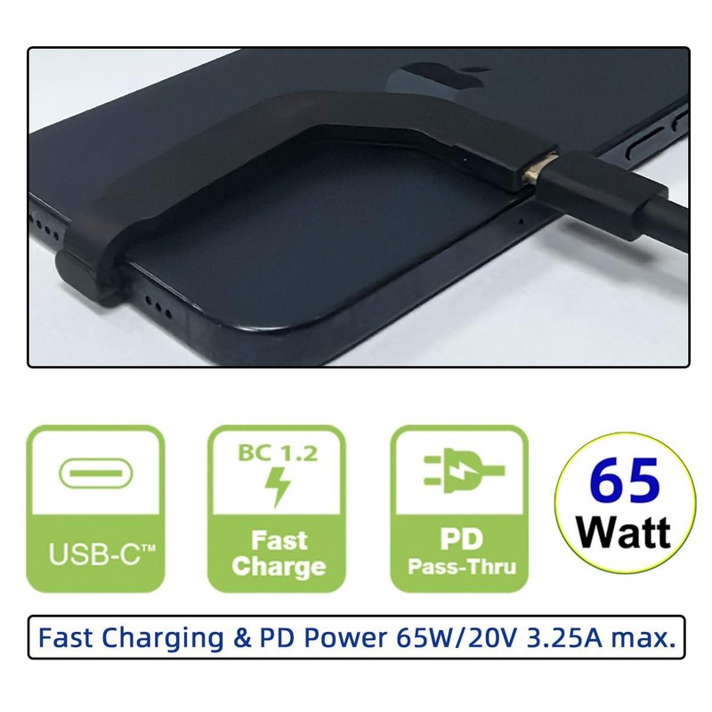 Angled Type-C Male to USB-C Female Extension Ultra Slim Data Cable Connector ... gallery