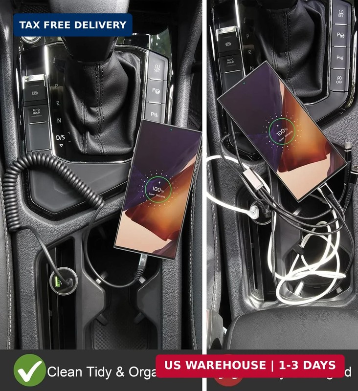 USB C to C Cable 3ft 2Pack Coiled USB C Charger Cable for Car Type C Fast Chargi gallery