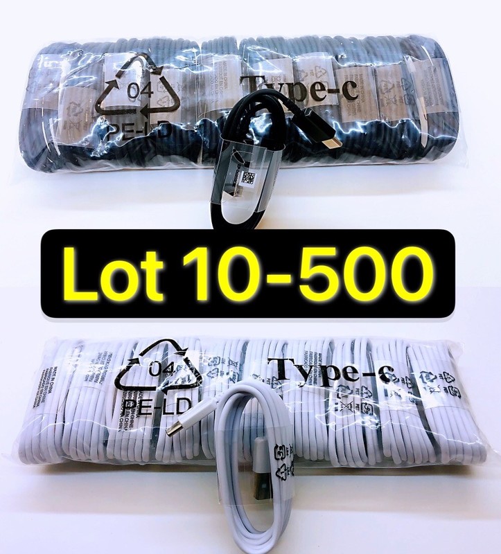 Wholesale Bulk Lot USB Type C Cable Samsung S10 S9 N8 Fast Charger Charging Cord