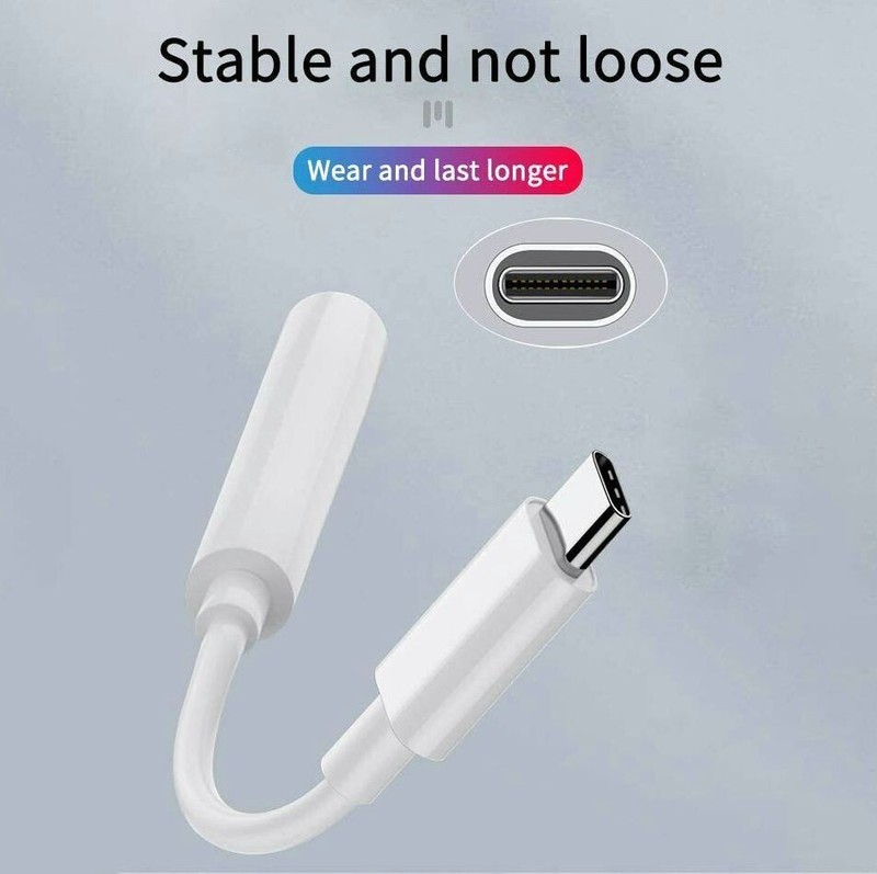 USB-C Type-C to 3.5mm Female AUX Headphone Jack Adapter Cords Universal White gallery