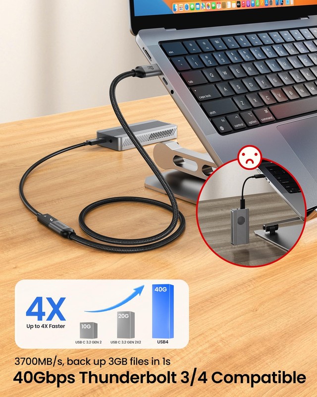40Gbps USB 4 Extension Cable for Thunderbolt 4, [240W Charging, 8K 60Hz] USB ... gallery