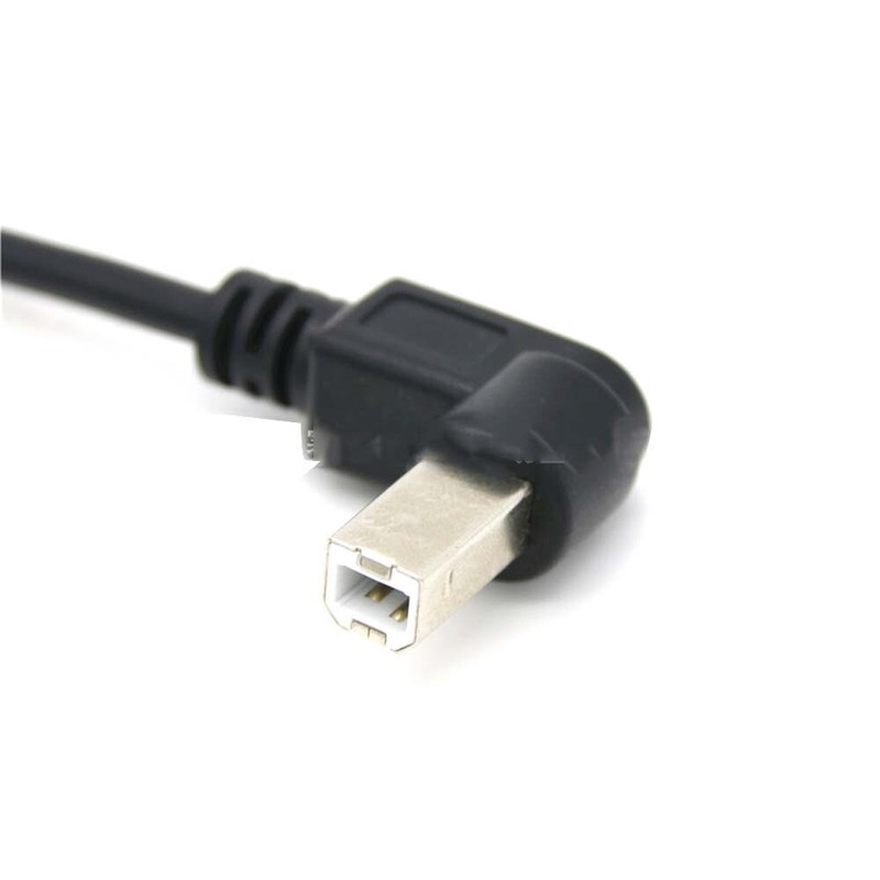 Elbow 90 Degree Square Port Printer Extension Cable With Ear Screw Holes