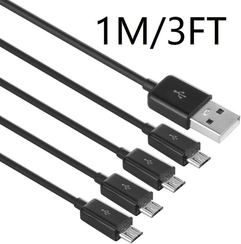 1meter 3ft USB A Male to 4 x Micro USB 5 Pin Male Splitter Charging Data Cable