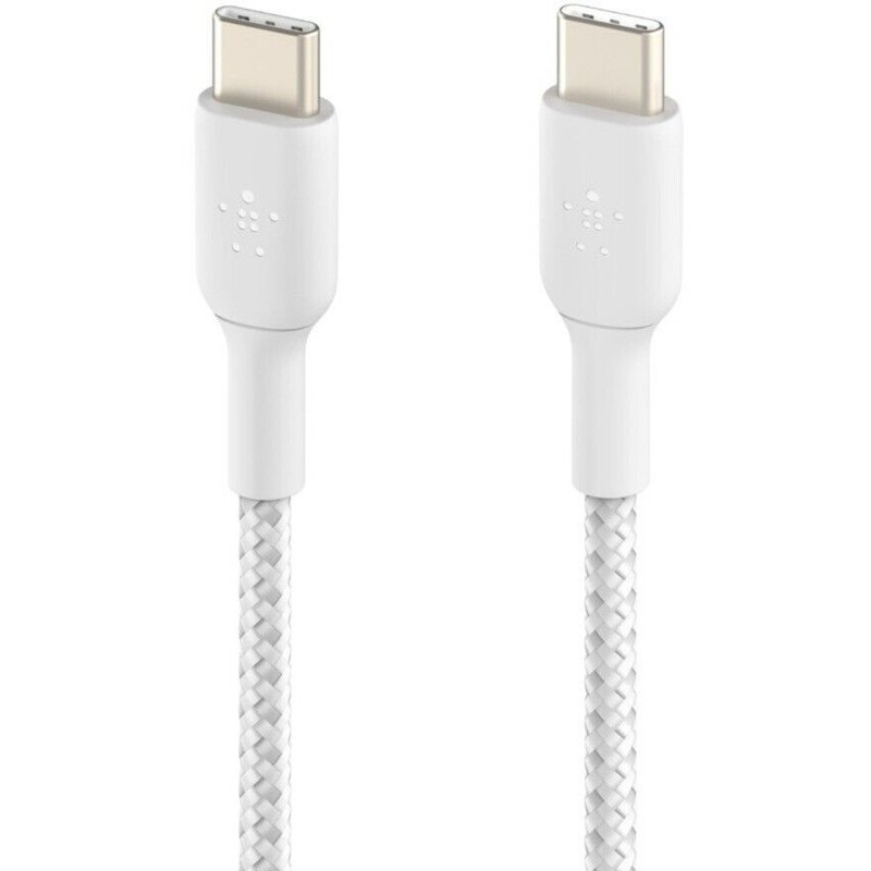 Belkin CAB004bt1MWH 3.3 Ft USB-C to USB-C Braided Cable for Power & Data White gallery