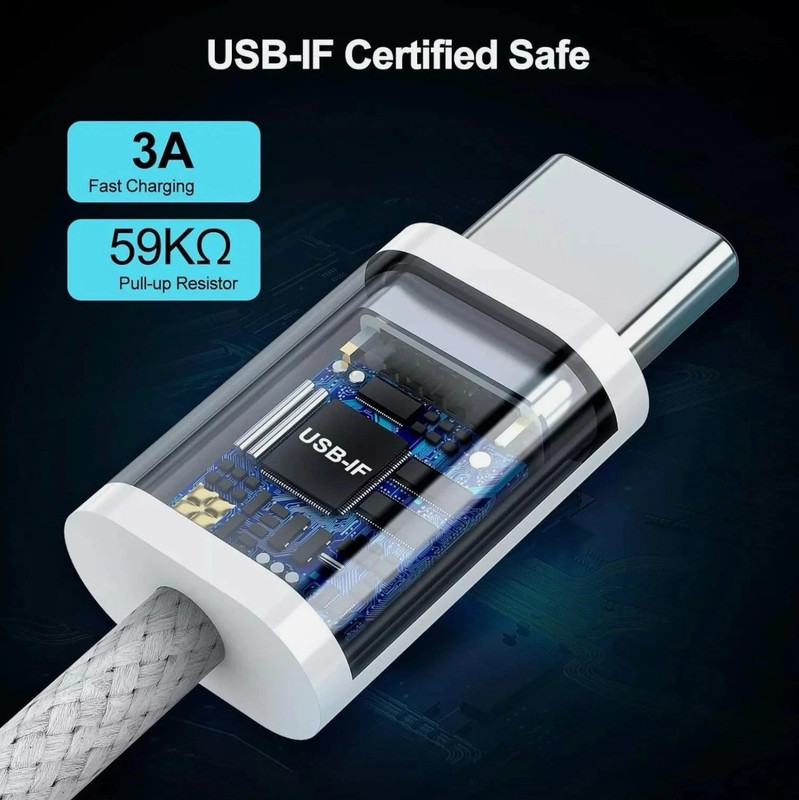 3ft USB-C to USB-C for iPhone 15/16/17 Pro Max/iPad - Type C Charging Cable gallery