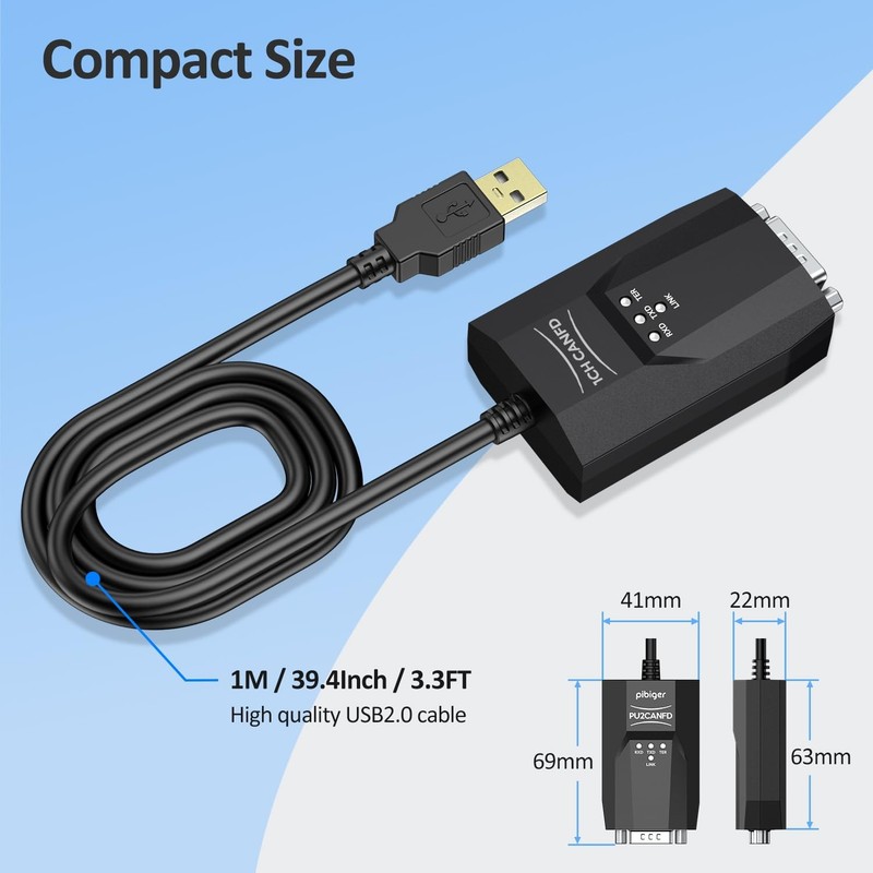 USB to CAN Analyzer Cable SavvyCAN-FD- C CAN FD Speed Up to 12M Isolated Agai... gallery