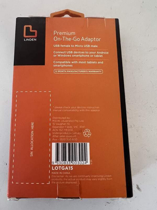 New & Sealed LINDEN Premium On The Go Adaptor Transfer Data to Smartphone White gallery