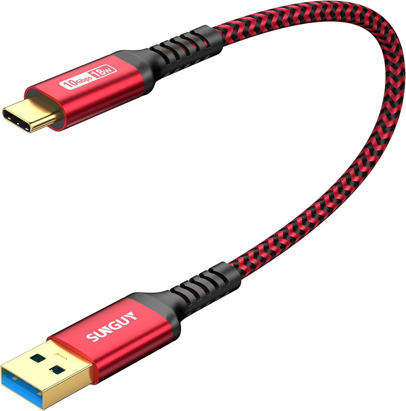 10Gbps Android Auto USB Cable 1FT, 3A USB C 3.1 Gen2 Cable Data Transfer, USB C