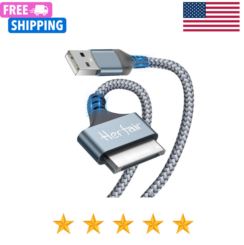30 Pin to USB C Adapter Ipod Charger Nylon Braided Fast Charging Data Cord Next