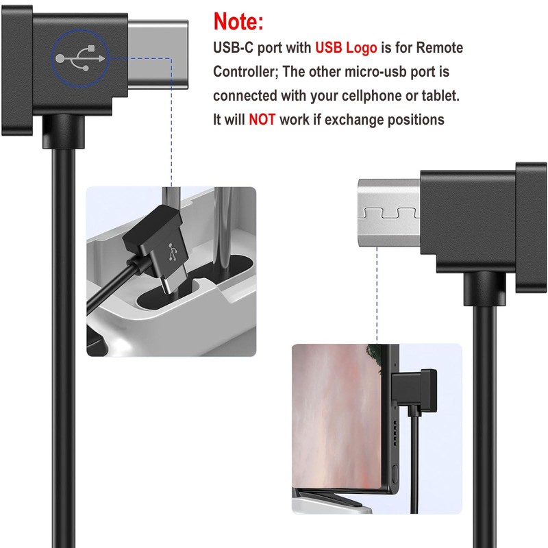 USB C to Micro USB Cable for DJI Remote Controller Mavic 3 Mini 2 3 Pro Air 2... gallery