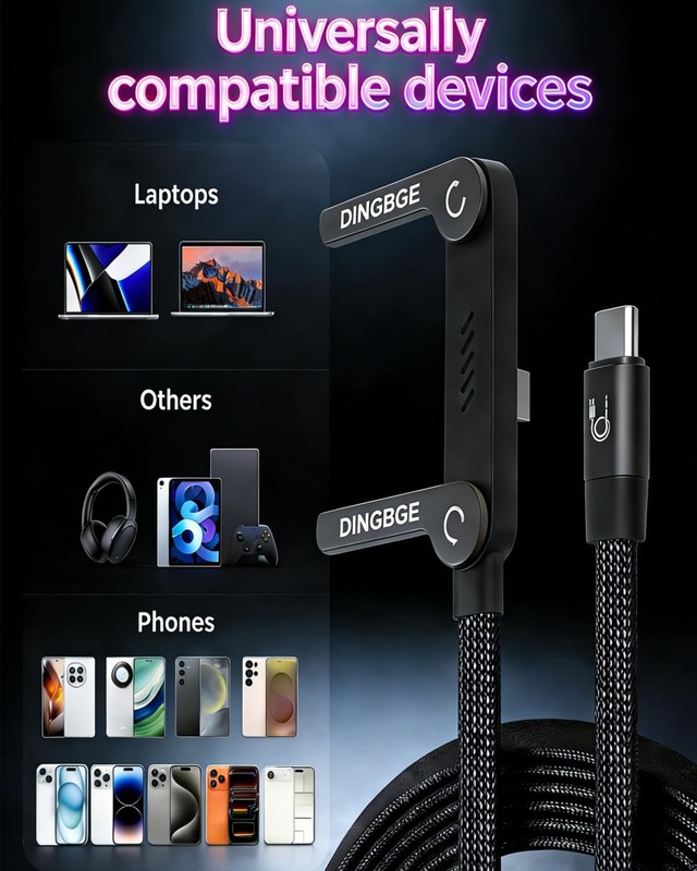 240W Stand Data Cable Invisible Holder Charger USB C to USB C Fast Charging F... gallery