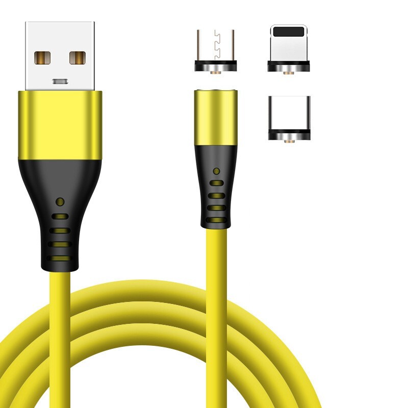 3 in 1 Silicon Magnetic Fast Charging USB Cable For IPhone Andrioid or LG gallery