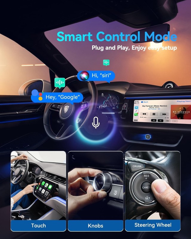 2026 Mini Wireless CarPlay Android Auto Adapter USB Dongle Plug & Play Stable gallery