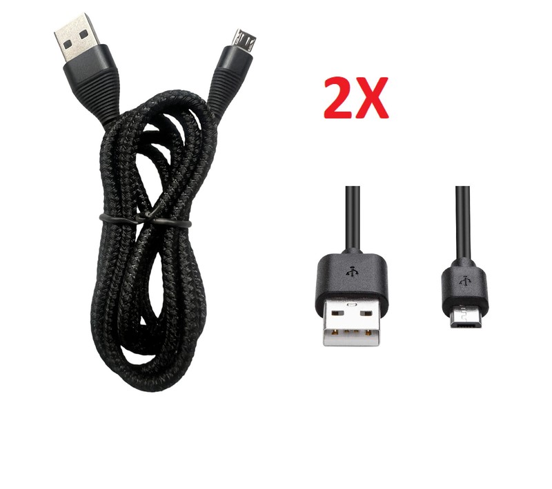 2 X 3.3 FT Braided USB Cable Mirco USB For Consumer Cellular Link II 2 Z2335CC