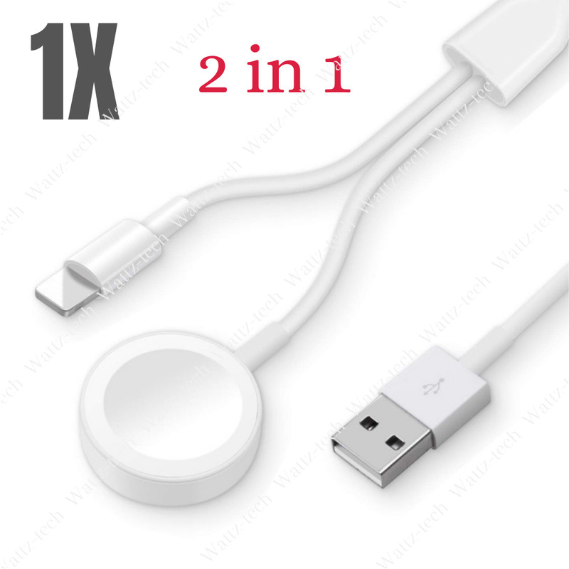 2 in1 Magnetic Charger USB Cable For Apple Watch iWatch SE 7 8 6 5 4 3 2 iPhone