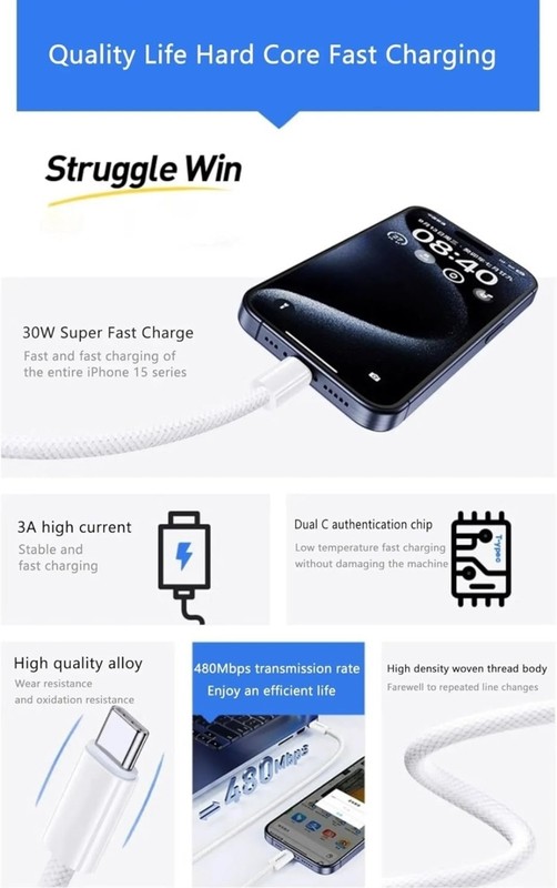 New For USB-C to USB-C Cable Fast Charging PD Type C Cord gallery
