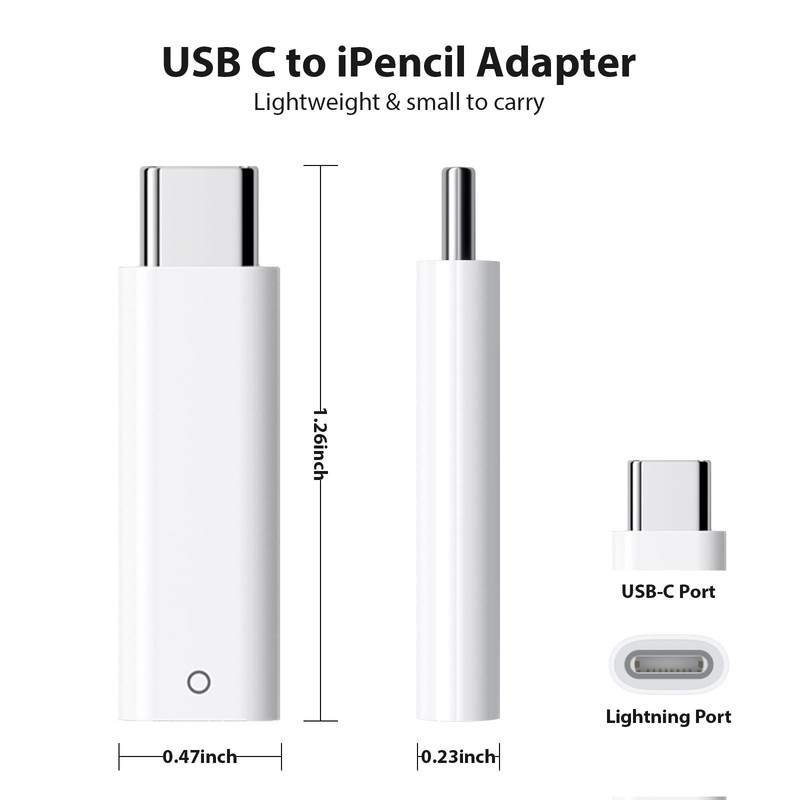 USB Pencil Adapter for Apple Pencil 1st Gen with iPad 11th 10th Gen Only, USB... gallery