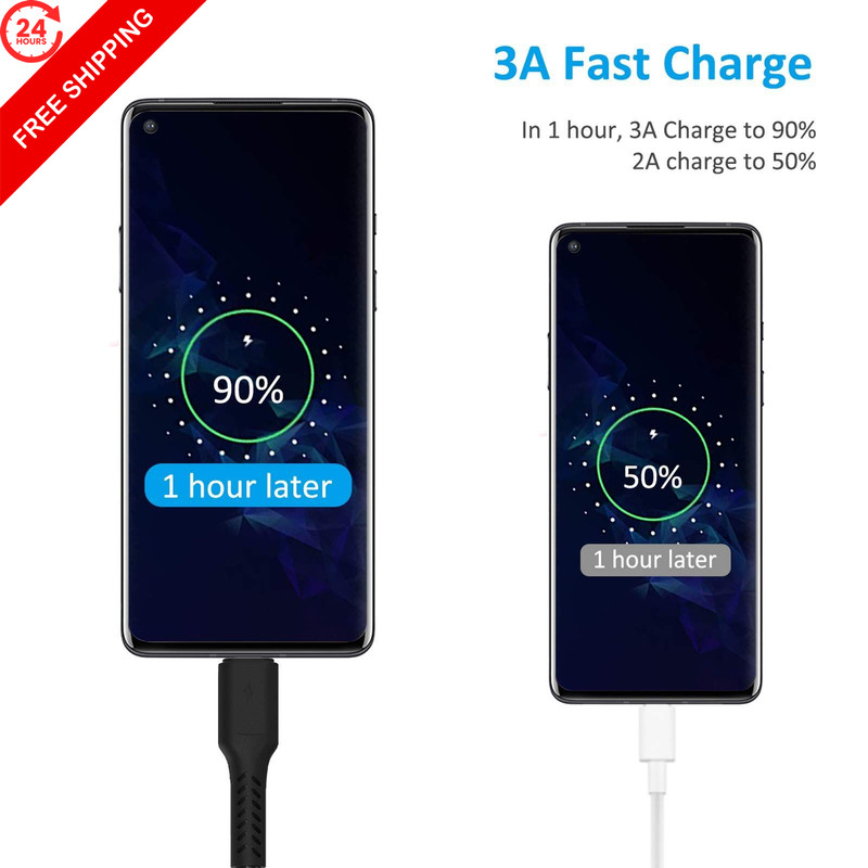 1 Foot Short USB C Cord Fast Charge 5 Pack Durable A to 1 Feet, Black gallery