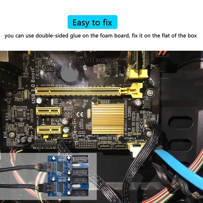 Motherboard USB 9 Pin Header Hub Male 1 to 2/4 Female USB 2.0 Splitter Extens... gallery