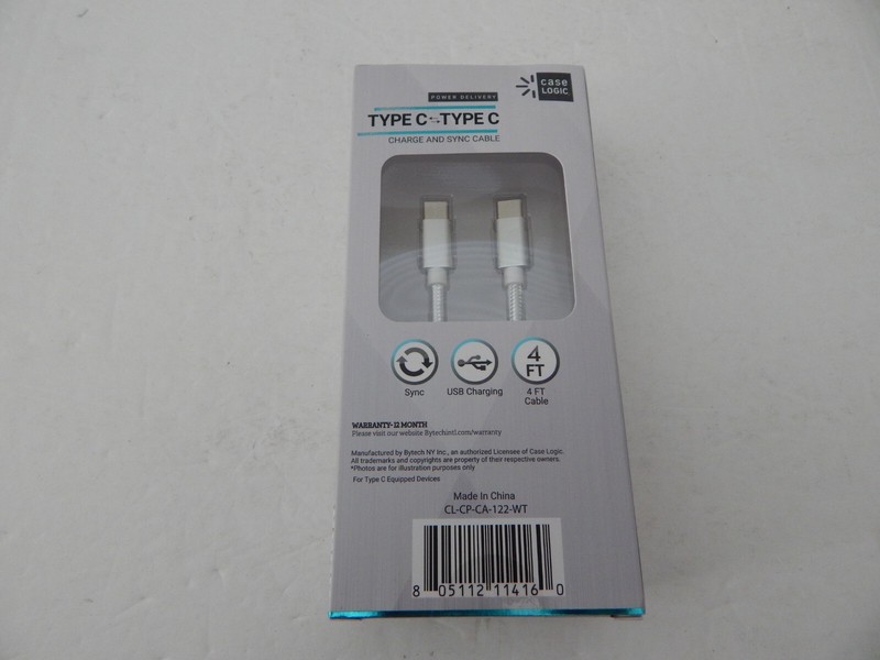 Case Logic Universal USB-C to USB-C Charge & Sync Cable 4 Feet White New gallery