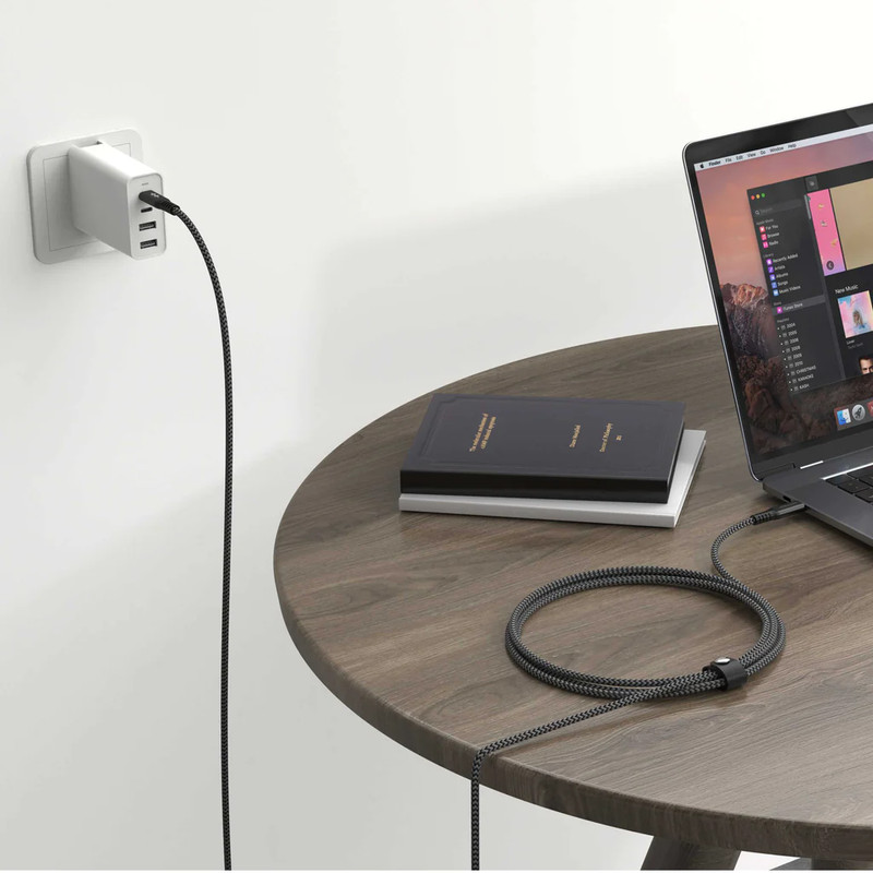 HyperDrive USB-C to USB-C Cable (6ft / 2M), style# HD-CBG601, color Gray & Black gallery