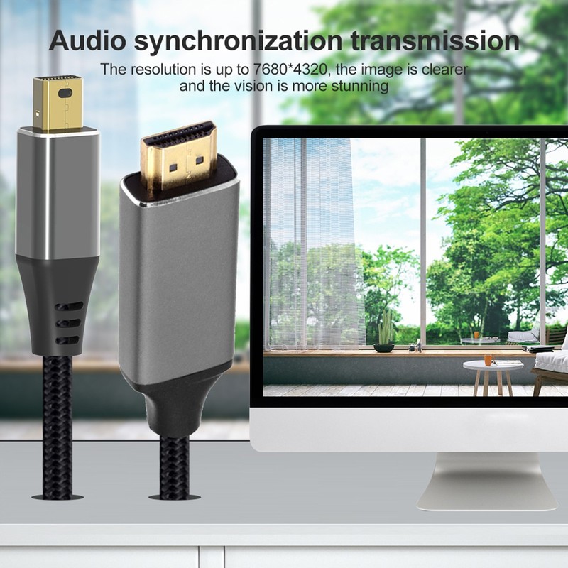 Chenyang 8K 60hz Mini DisplayPort 1.4 Source to HDMI 2.0 Display Monitor Cable gallery