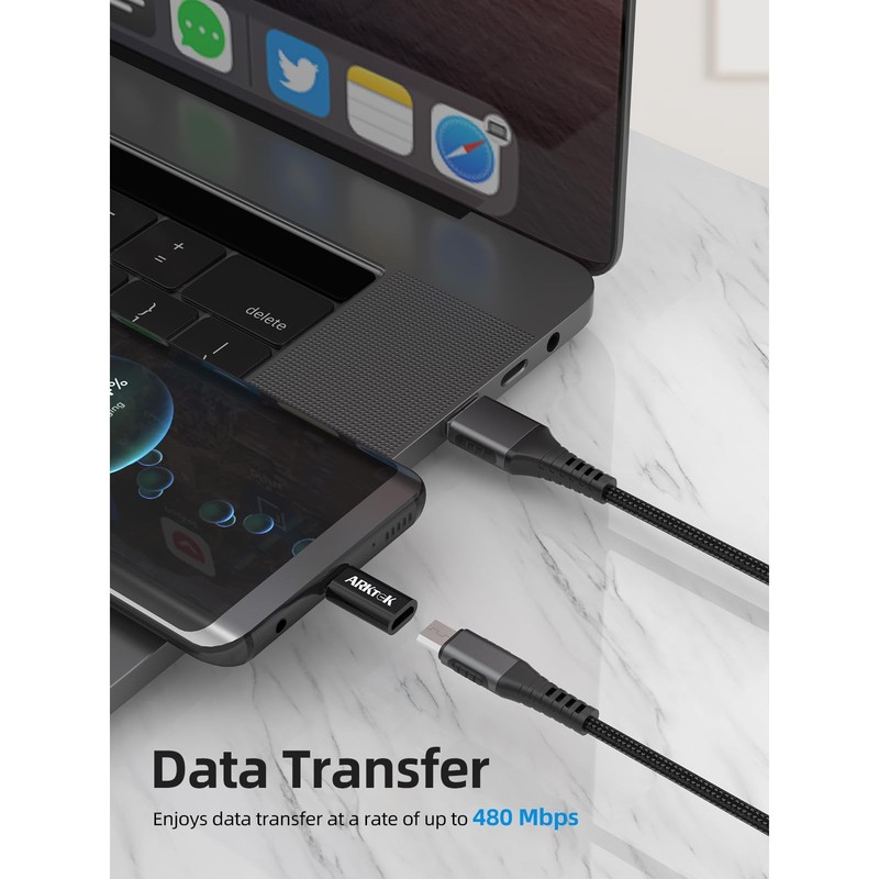 ARKTEK USB-C Adapter 4-Pack Fast Data Transfer & Charging for iPhone Galaxy Pixe gallery