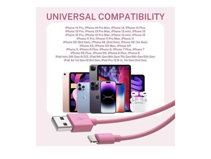 iPhone Charger [Apple MFi Certified] 6Pack 3/3/6/6/6/10 FT gallery