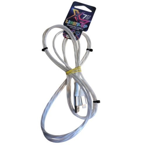Light-Up 7ft Apple-Compatible USB Charging Cable