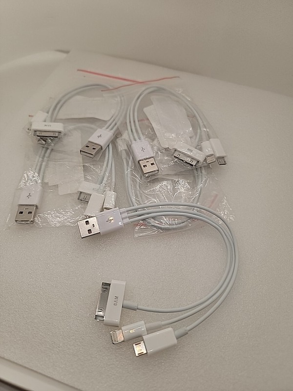 5 PK LOT 3 in 1 USB Charger Cable Apple 8 Pin + Dock Connec gallery