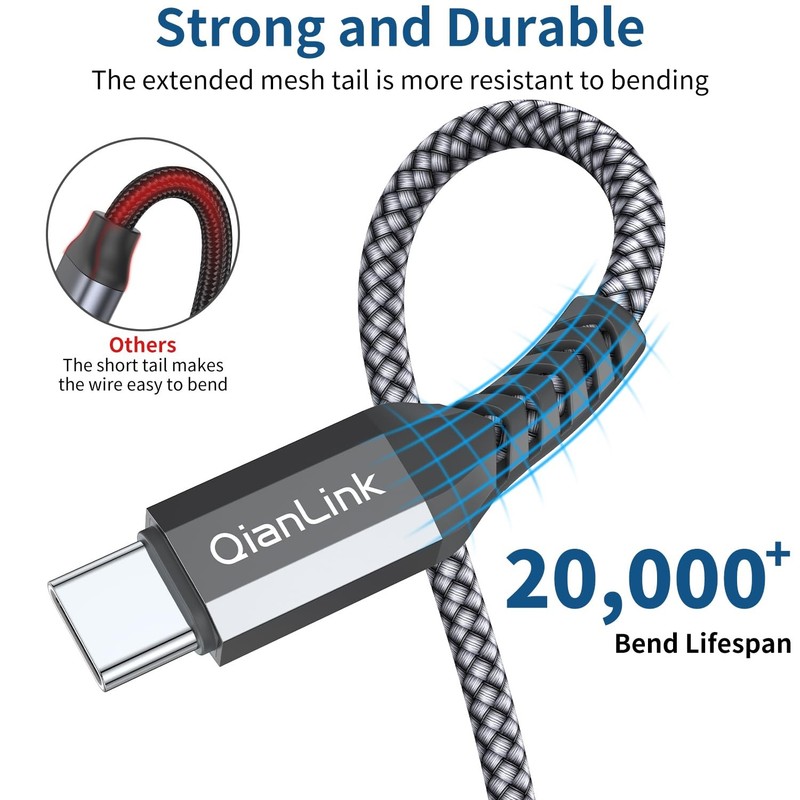 10Gbps Android Auto USB C Cable, 1.5FT 3A USB 3.1 Gen 2 Fast Charge & Data Trans gallery