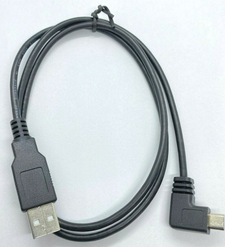2 Feet 90 Degree Right Angle Black MicroUSB Charger Cable for Phone / Tablet