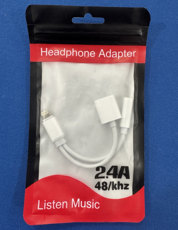 Phone Audio Adapter 3.5mm Headphone & Charging Splitter White
