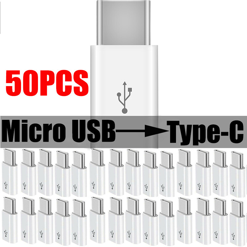 50X Micro USB to USB3.1 Type-C Data Fast Adapter Converter For Samsung LG Google