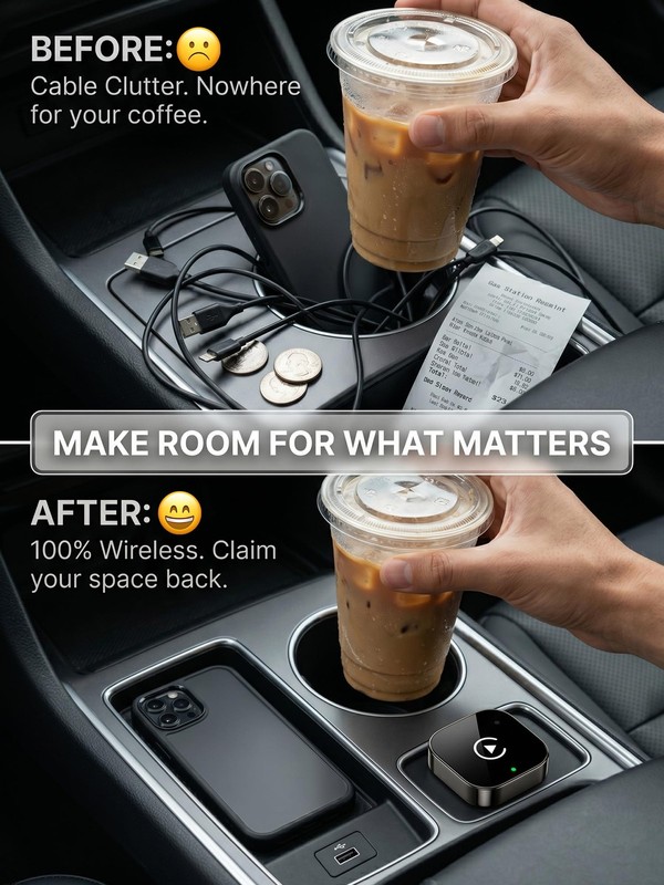 2-in-1 Wireless CarPlay & Android Auto Adapter 5.8GHz – Seamless Switch for M... gallery