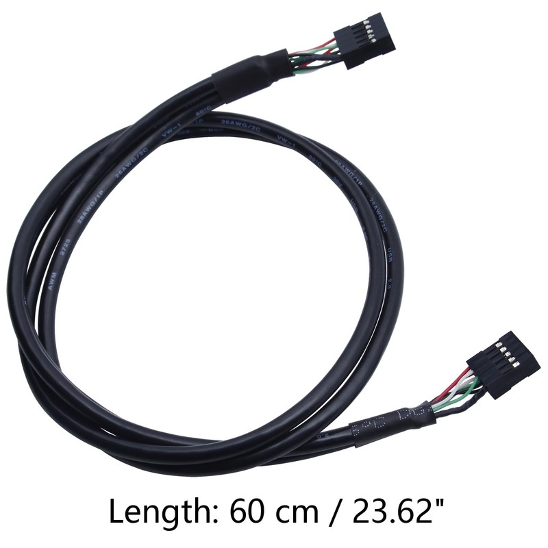 USB 2.0 9Pin Female to Female Mainboard Internal Extension Cable 60cm 2 PCS gallery