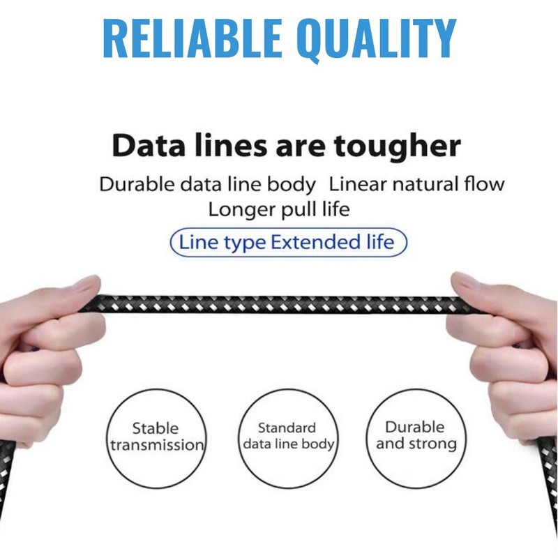 3/6Pack Braided USB C Type-C Fast Charging Data SYNC Charger Cable Cord 10FT Lot gallery