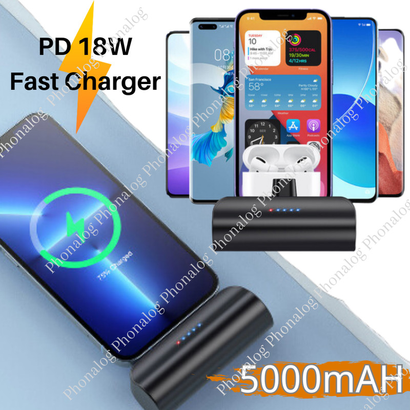 5000mAh Portable Charger 18W External Battery Pack Power Bank For iPhone iPad
