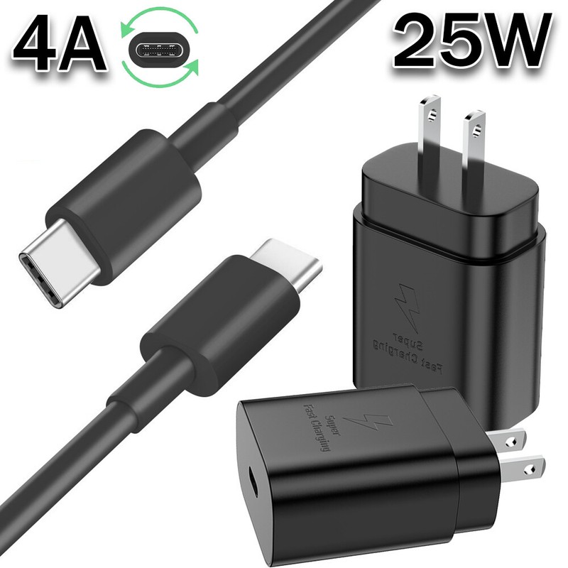 25W Type USB-C Super Fast Wall Charger 6FT Cable For Samsung Galaxy S20 S21 S22