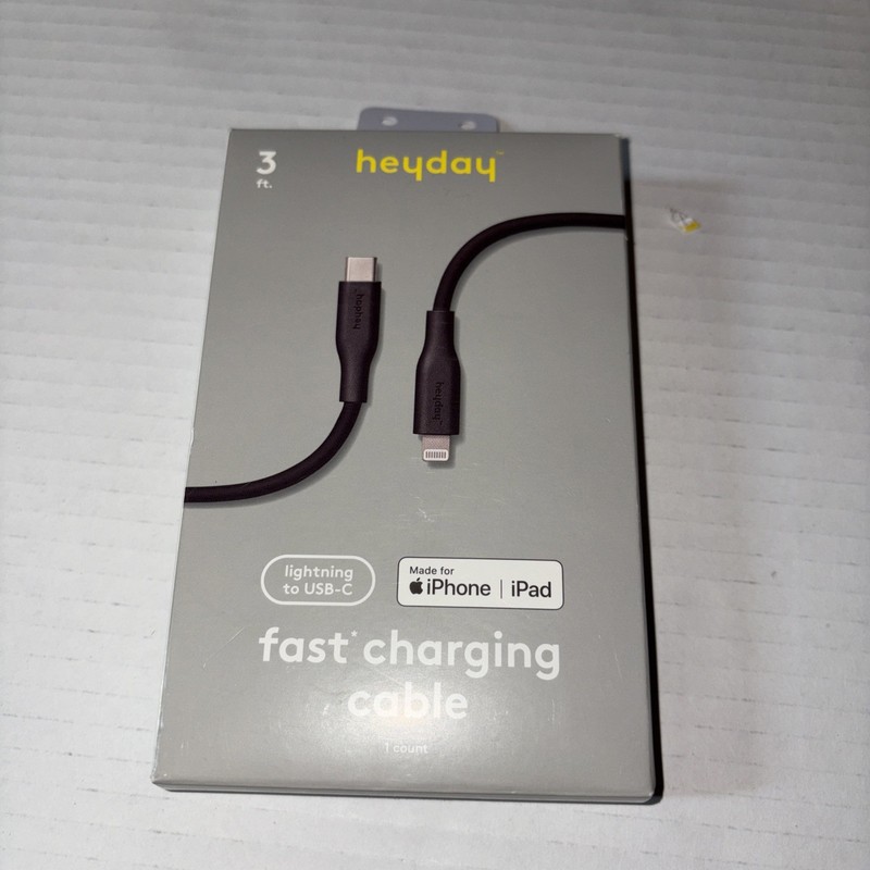 3' Lightnin to USB-C Silicone Cable - heyday Black gallery