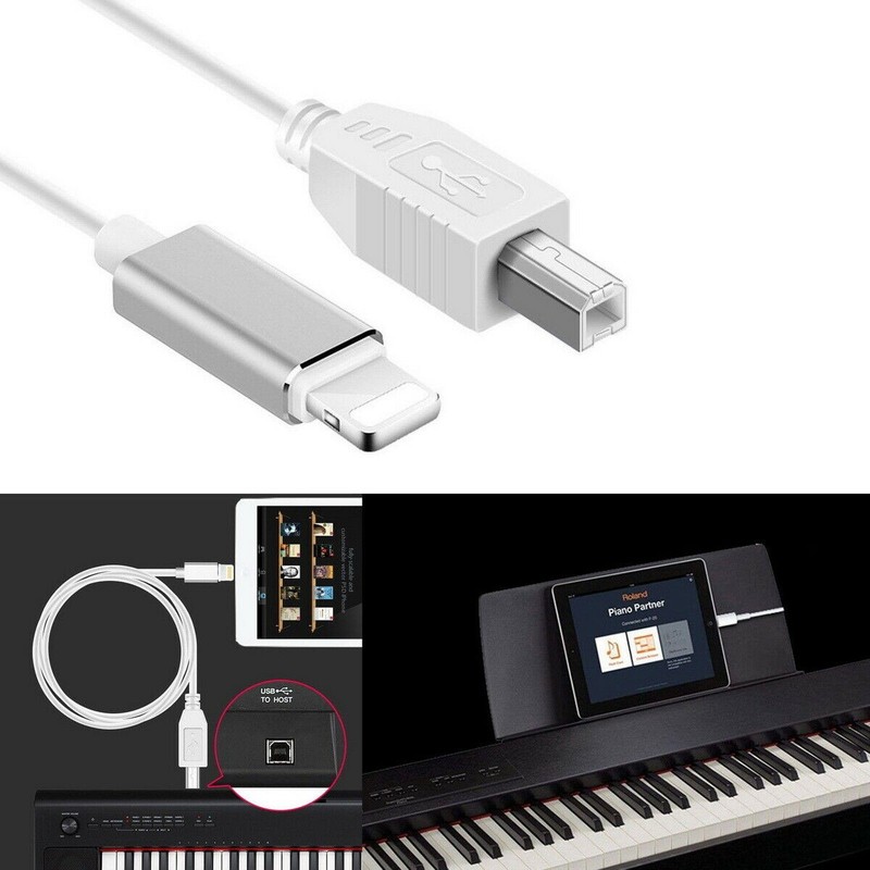 8Pin to Type-B Converter USB 2.0 Cable for iPhone iPad MIDI Keyboard Organ gallery